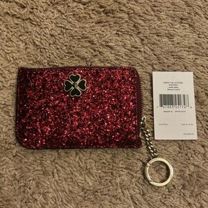 Kate Spade Odette Black Cherry Glitter Card Holder